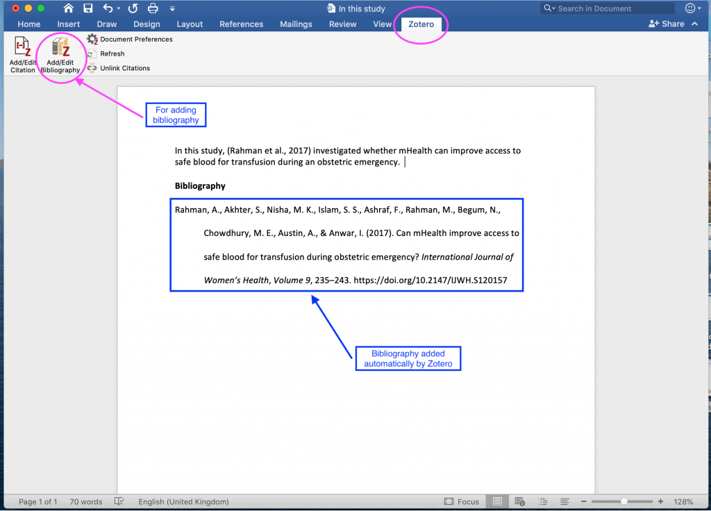 zotero cite master thesis