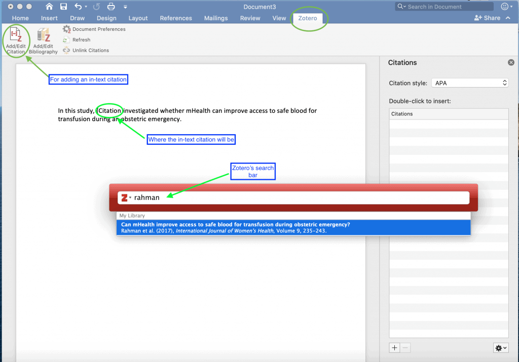 manually add zotero to word