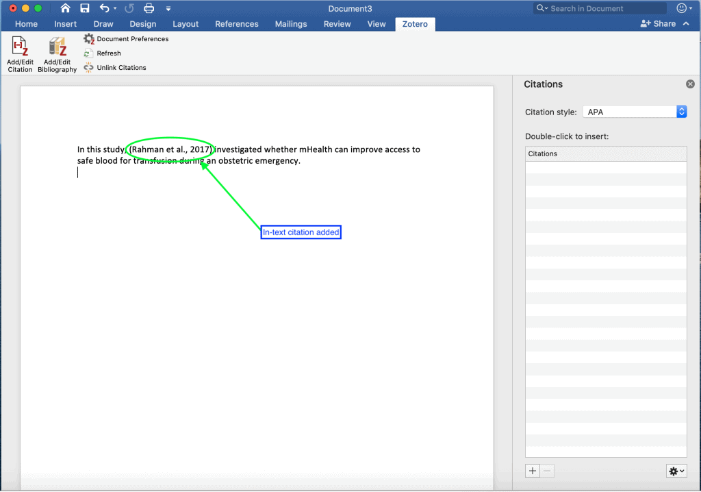 dissertation citation in zotero