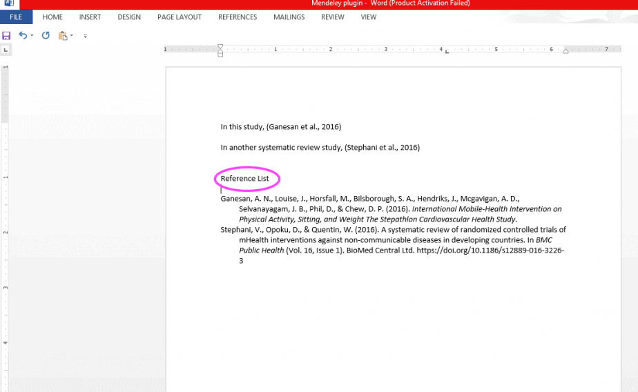 mendeley referencing word download