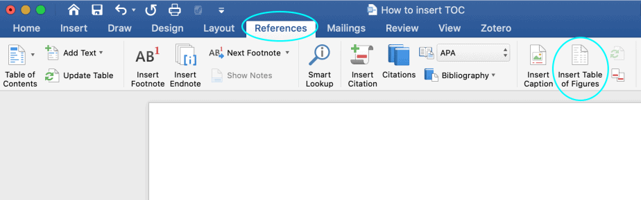 How to insert list of figures