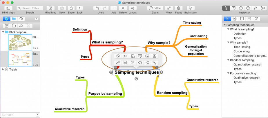 Additional tools in SimpleMind Pro