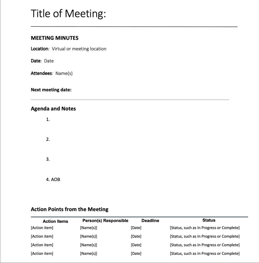 How To Write Minutes Of Meetings Plus Sample Minutes Template 