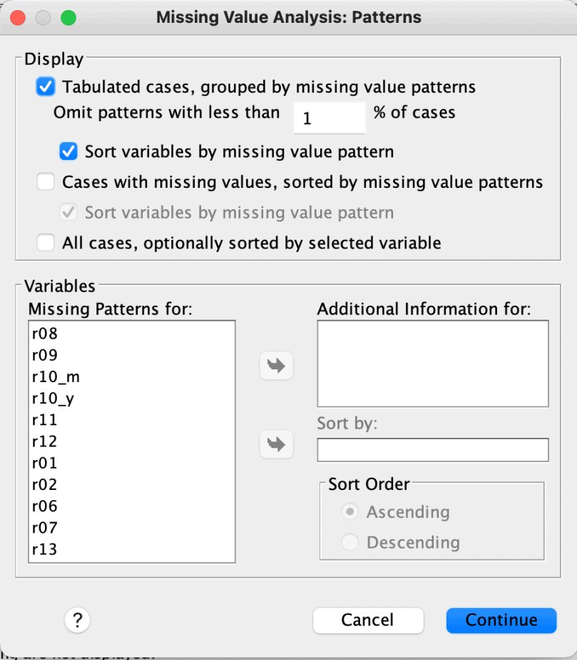 spss assignment missing values